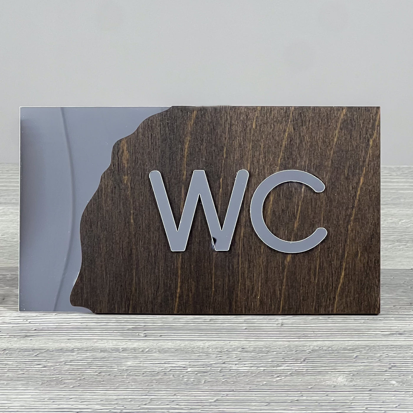 WC door sign, silver