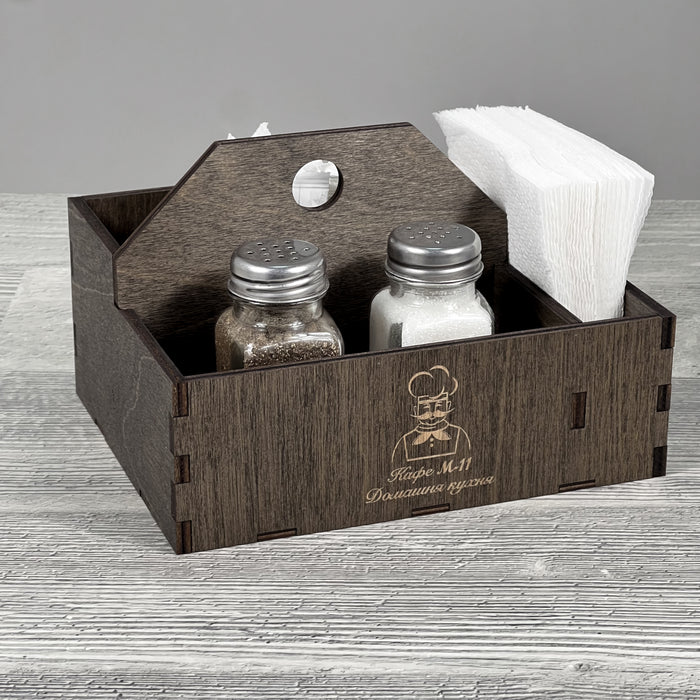 Cutlery, napkin, spice & toothpick caddy 192×152×125 mm
