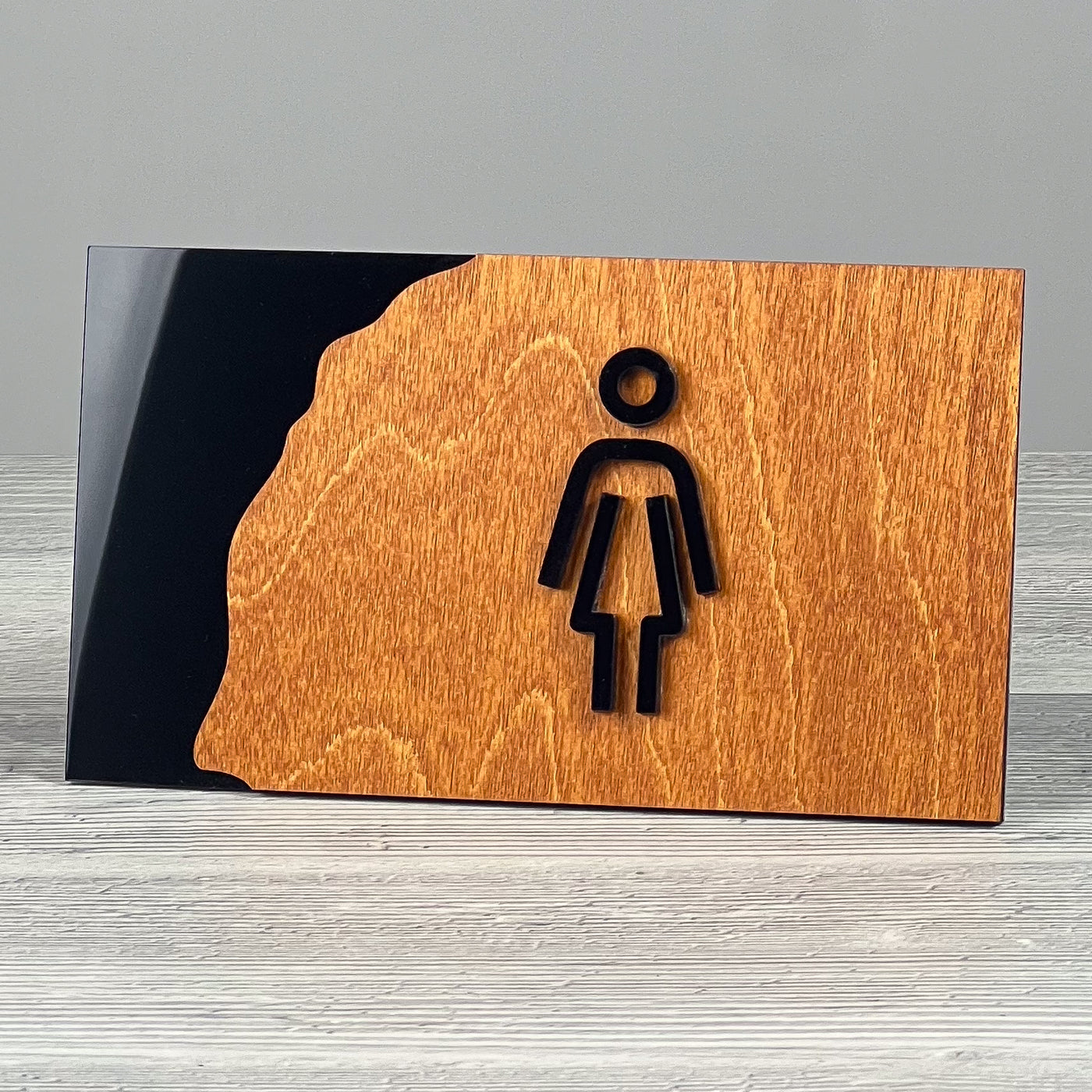Girls room door sign, black