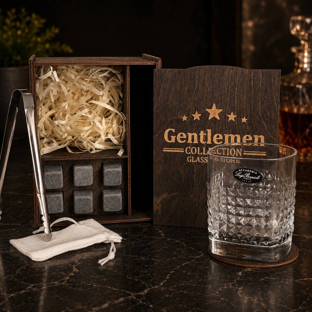 Whisky stones gift set for 1 glass — Luigi