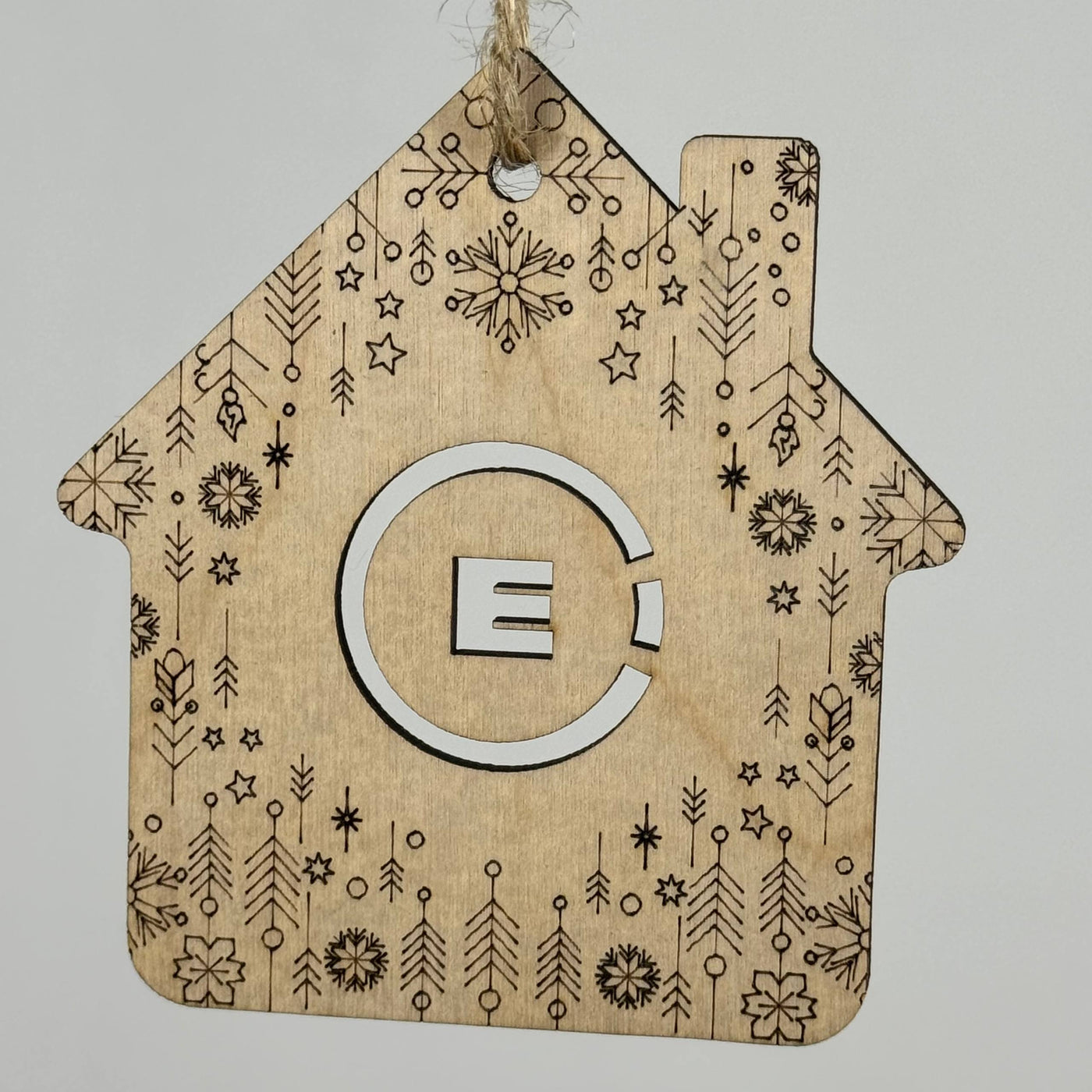 Christmas ornament with logo, House 93×99 mm