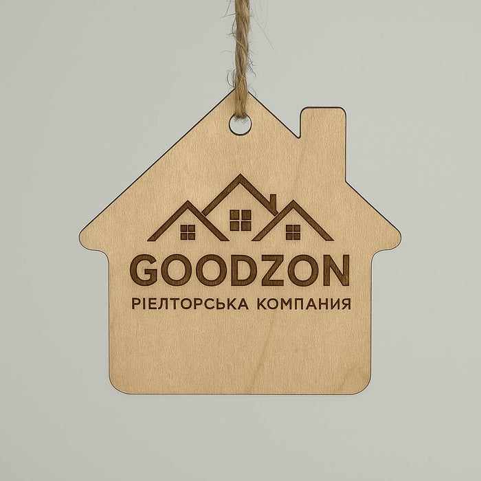 Christmas ornament with logo, House 84×80 mm