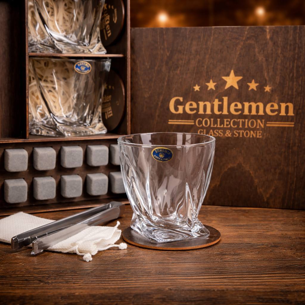 Whisky stones gift set for 4 glasses — Quadro