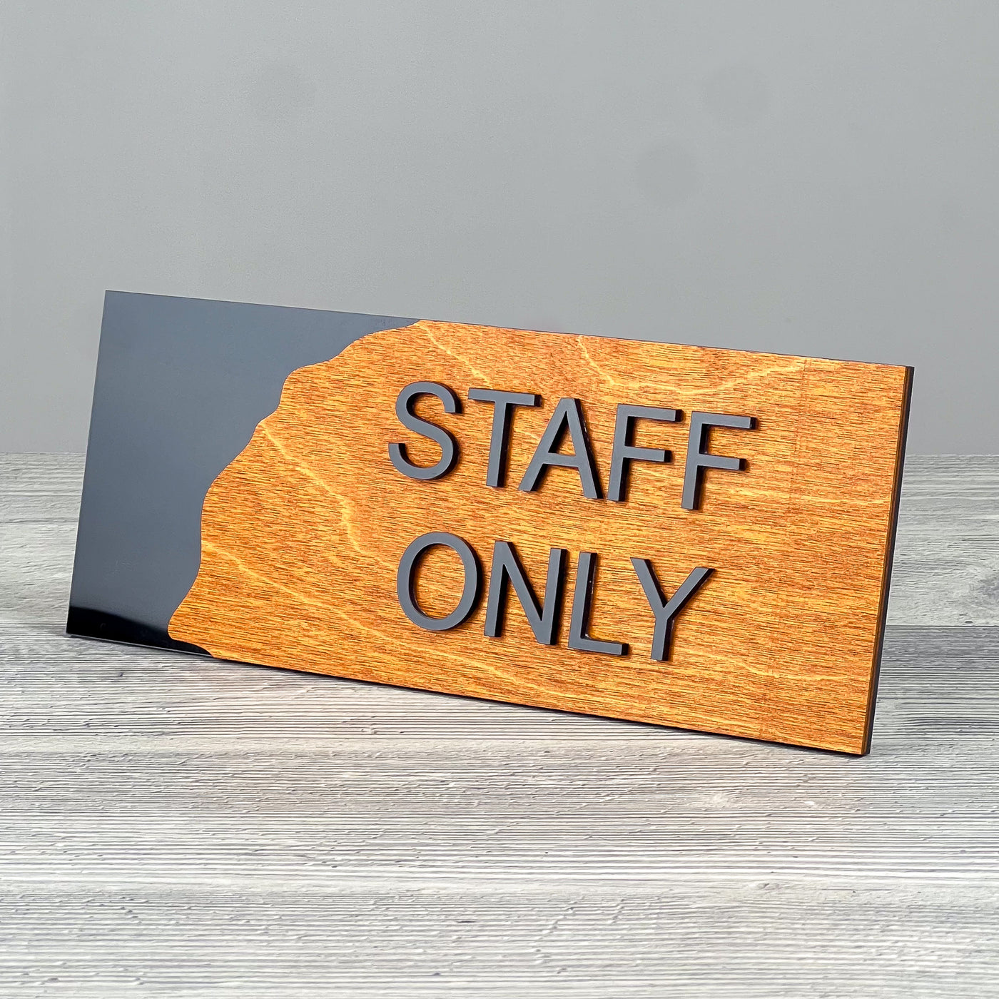 Staff only door sign, black