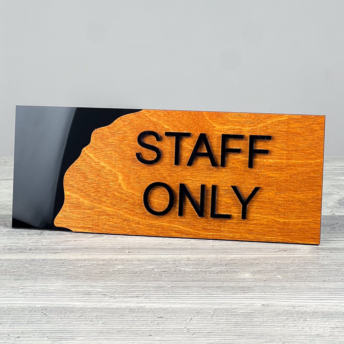Staff only door sign, black