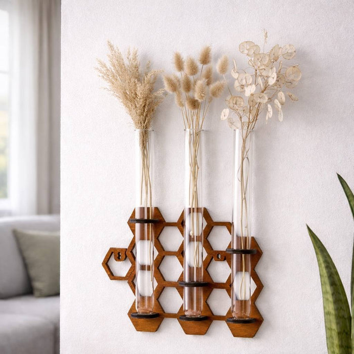 Honeycomb wall vase, 3 tubes