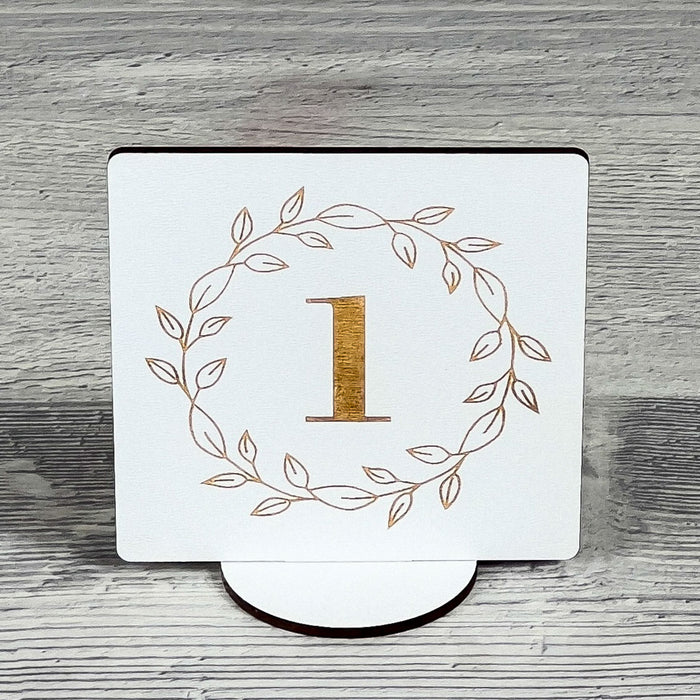 Table number stand, white