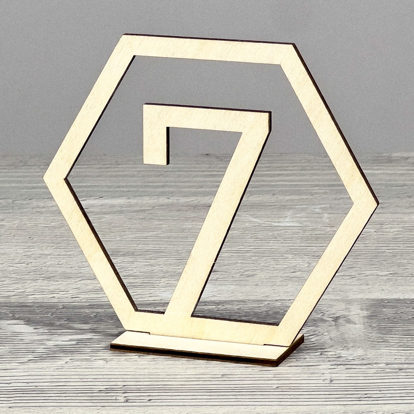 Hexagon table number stand