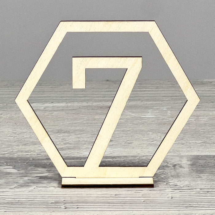 Hexagon table number stand