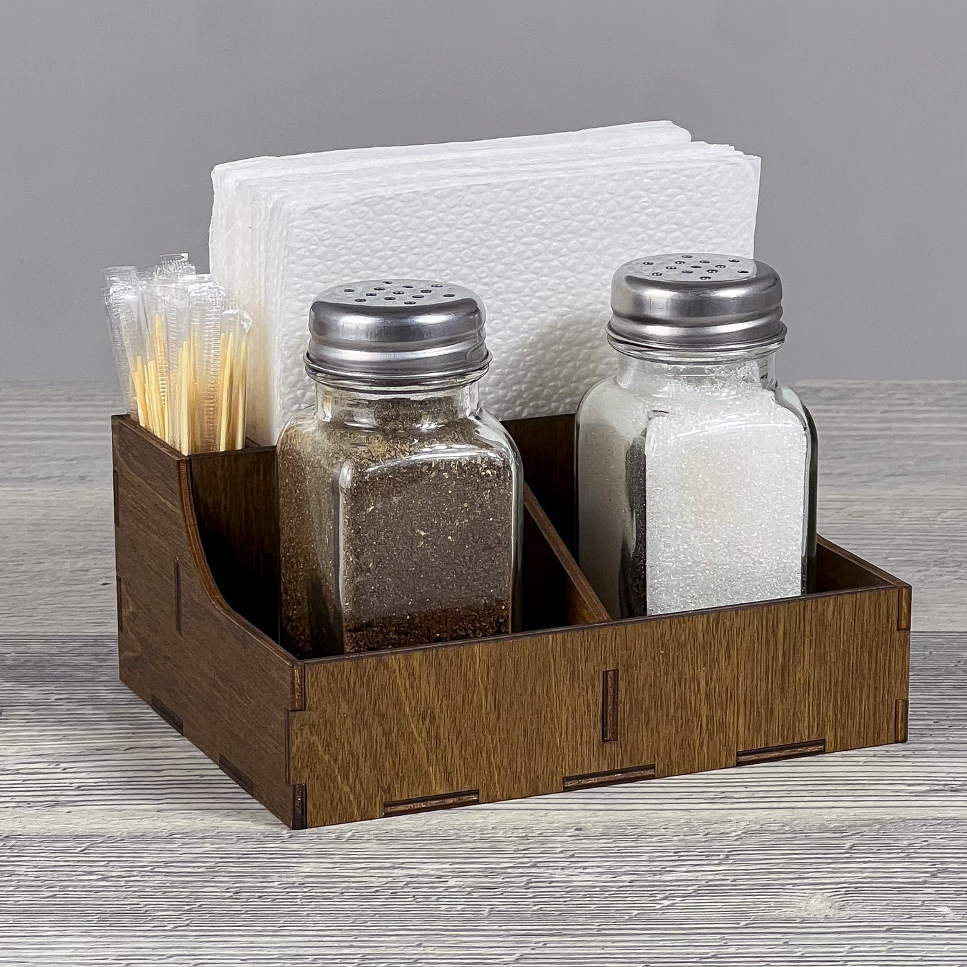 Napkin, spice & toothpick caddy 133×104×58 mm