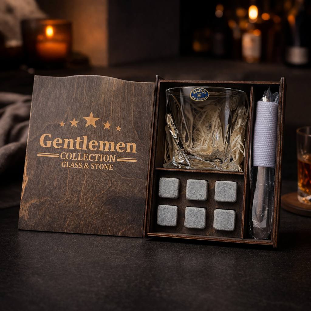 Whisky stones gift set for 1 glass — Quadro