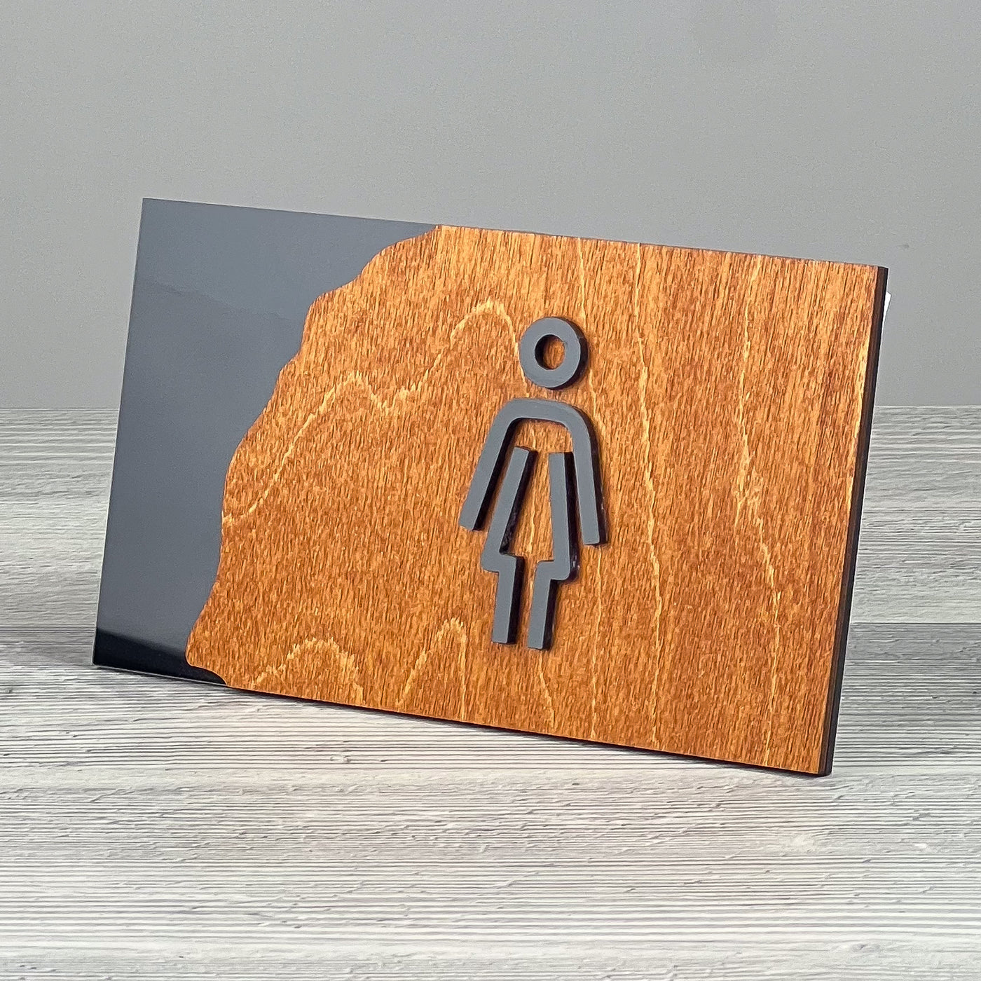 Girls room door sign, black