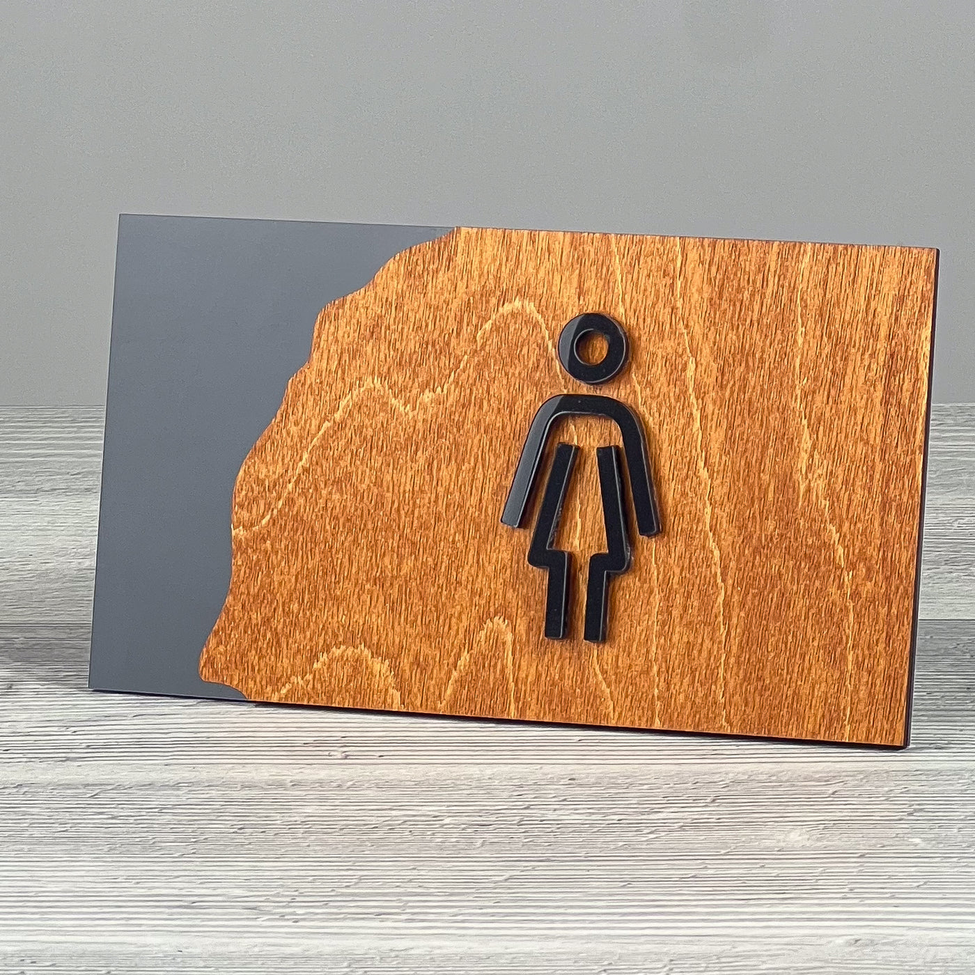 Girls room door sign, black