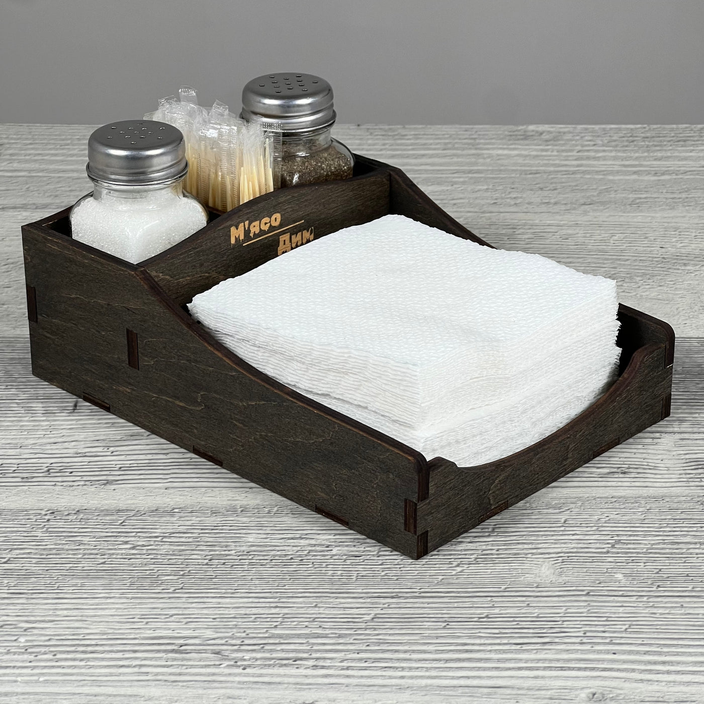 Napkin, spice & toothpick caddy 192×136×60 mm