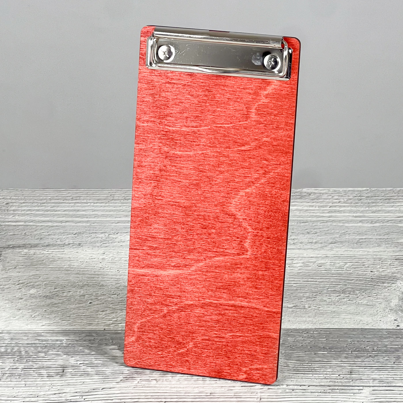 Wooden check presenter with clip
