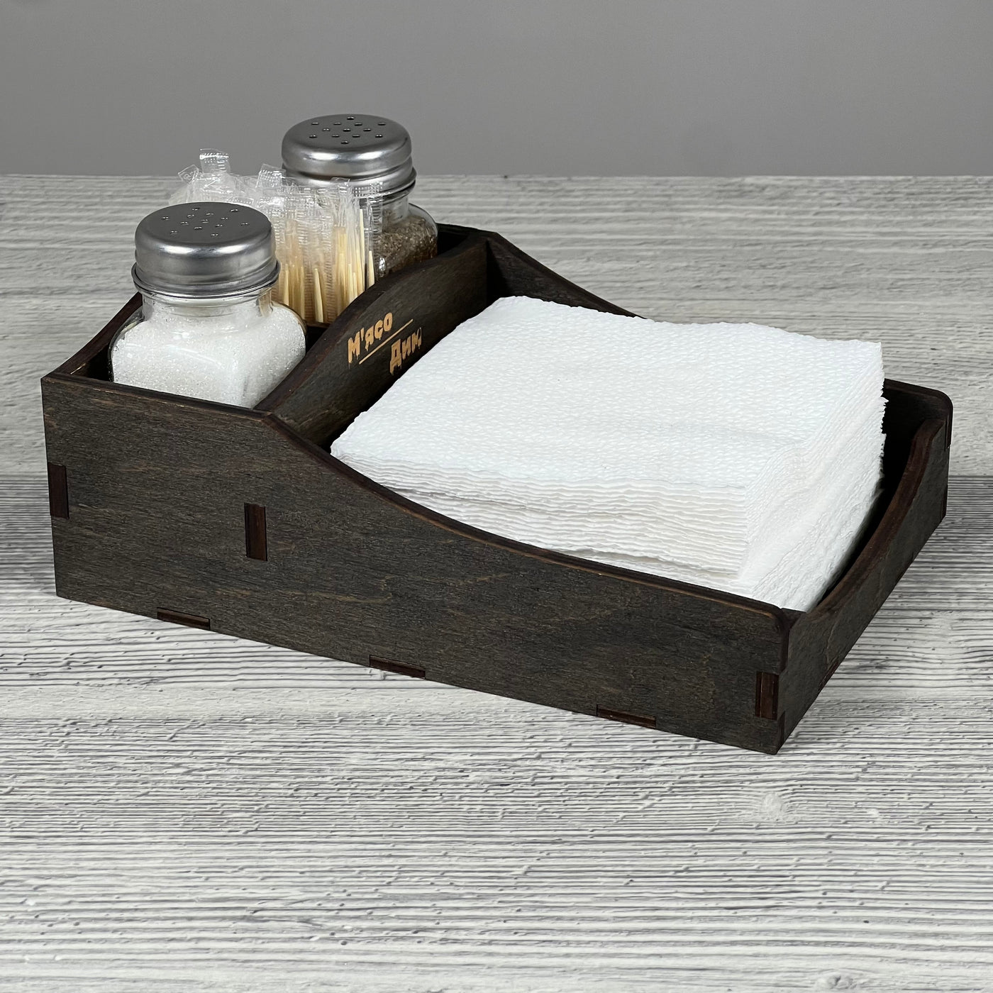 Napkin, spice & toothpick caddy 192×136×60 mm