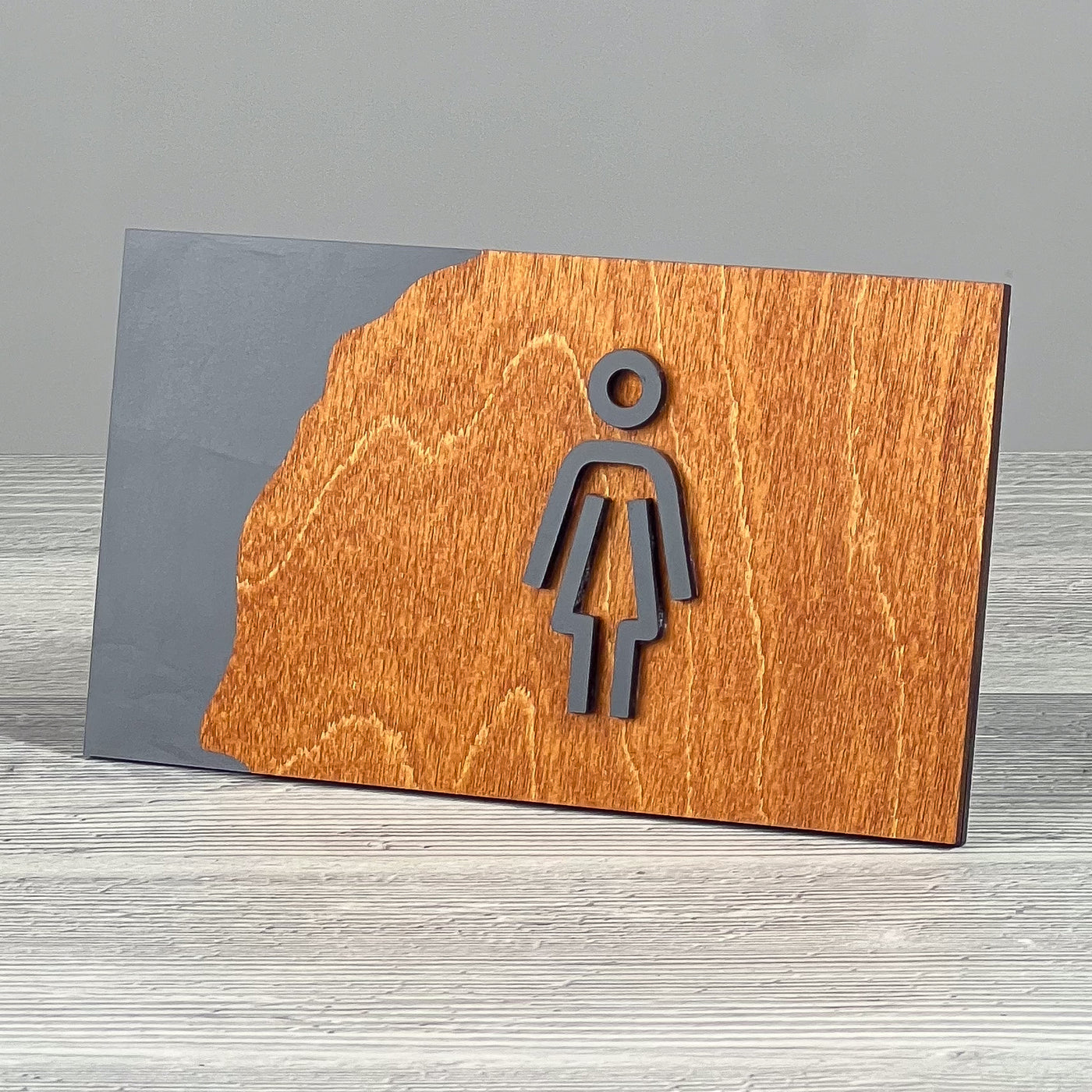 Girls room door sign, black