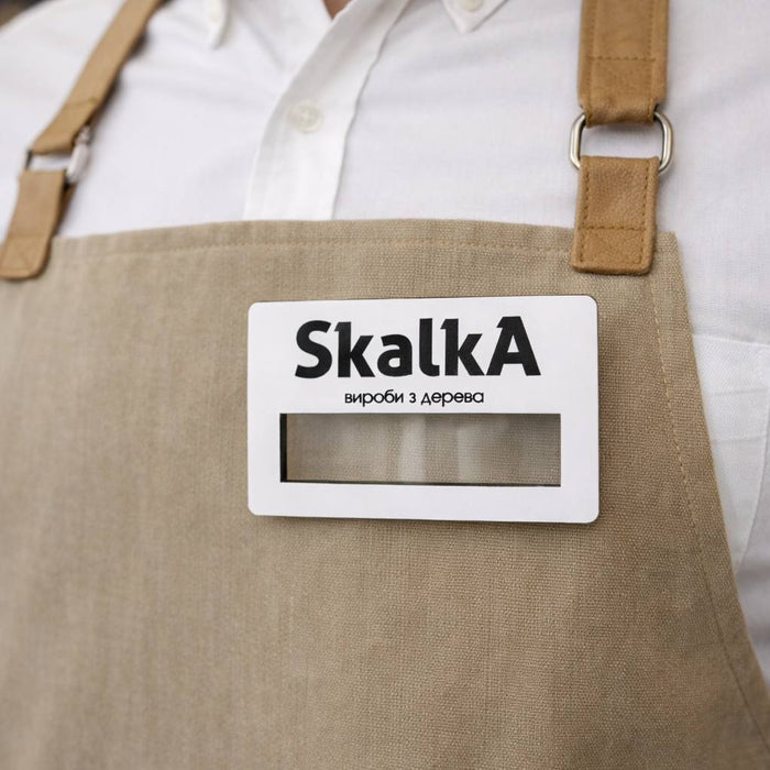 Waiter name badge, white