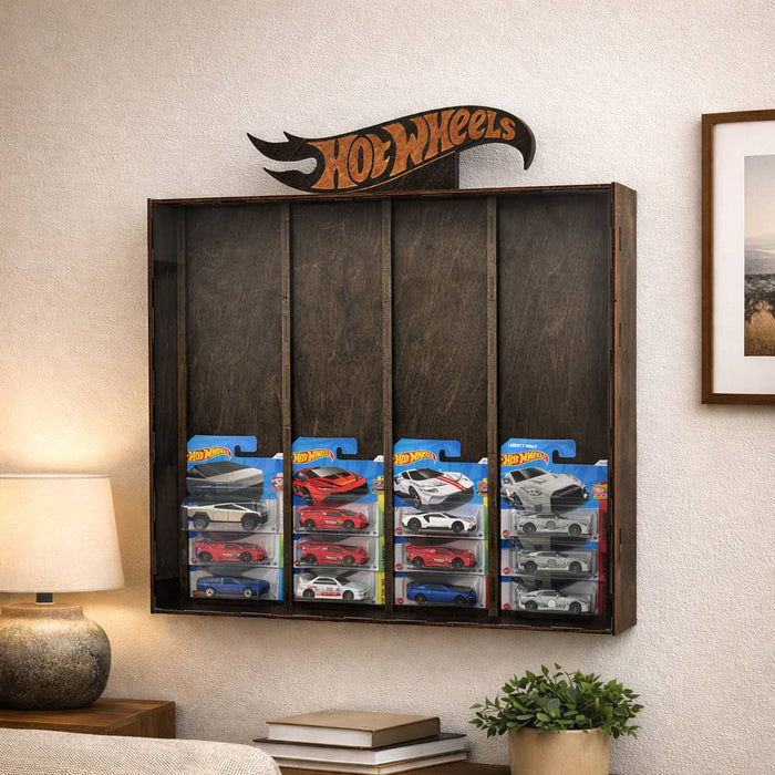 Hot Wheels blister display garage, Wenge