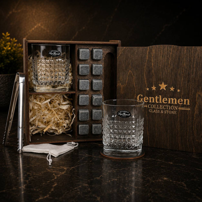 Whisky stones gift set for 2 glasses — Luigi