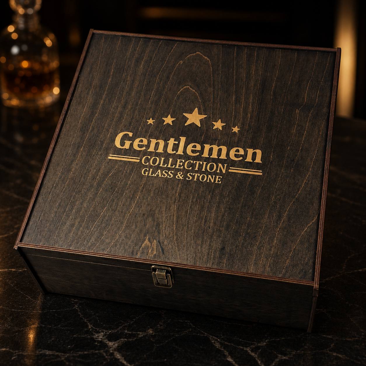 Whisky stones gift set for 6 glasses — Quadro