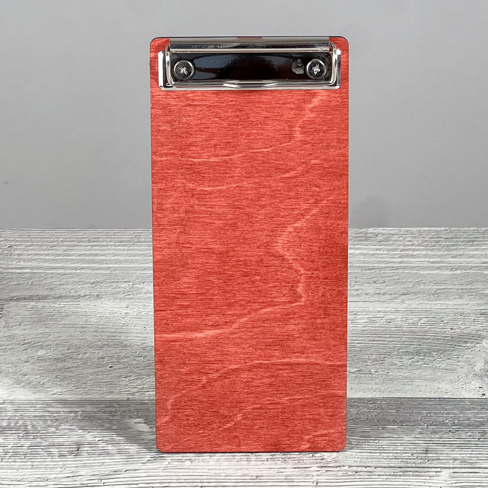 Wooden check presenter with clip