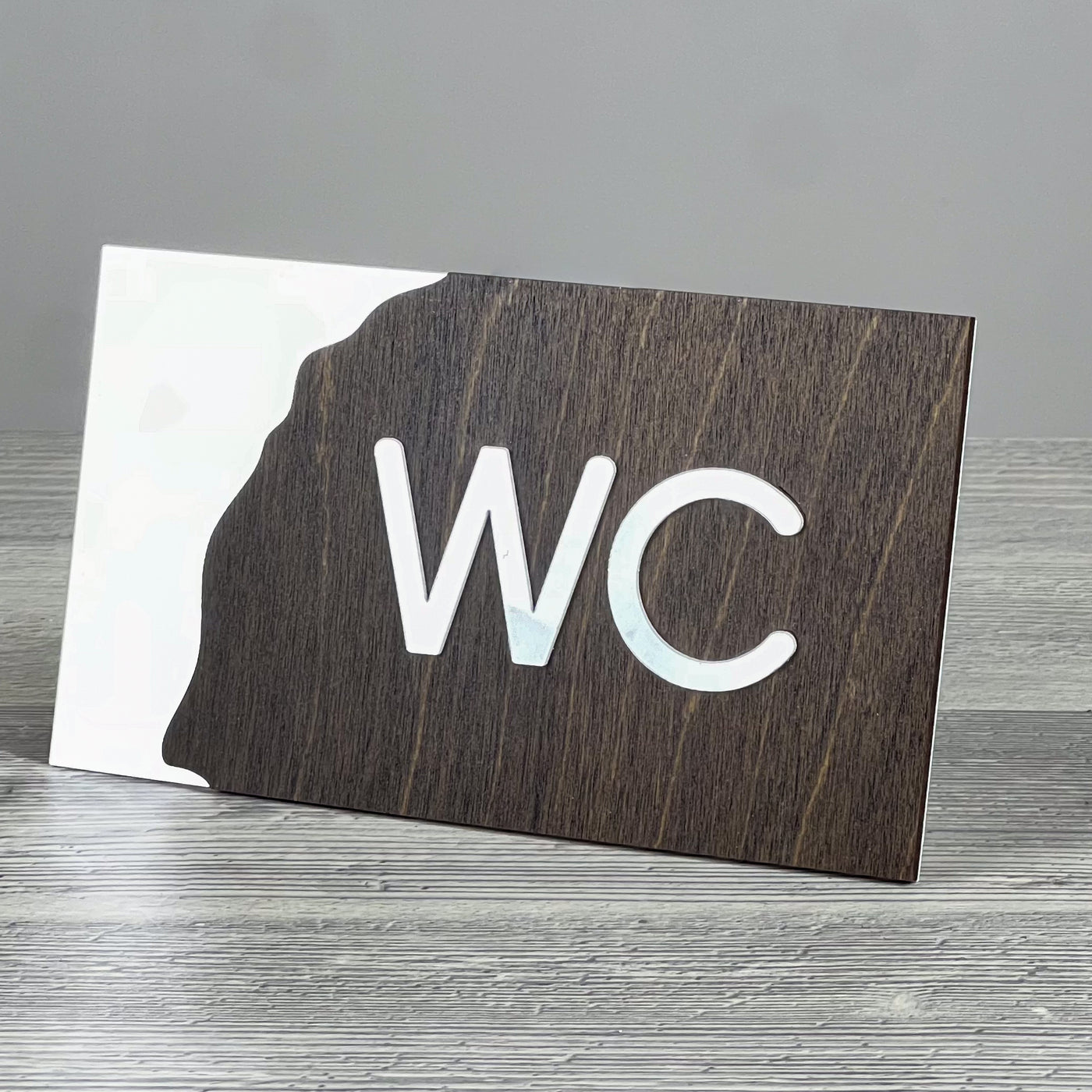 WC door sign, silver