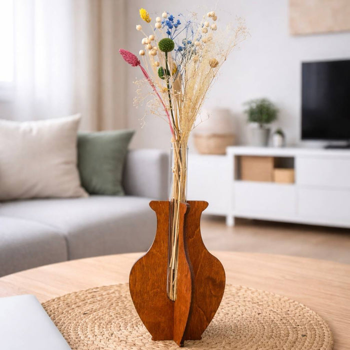 Sculpted vase with tube