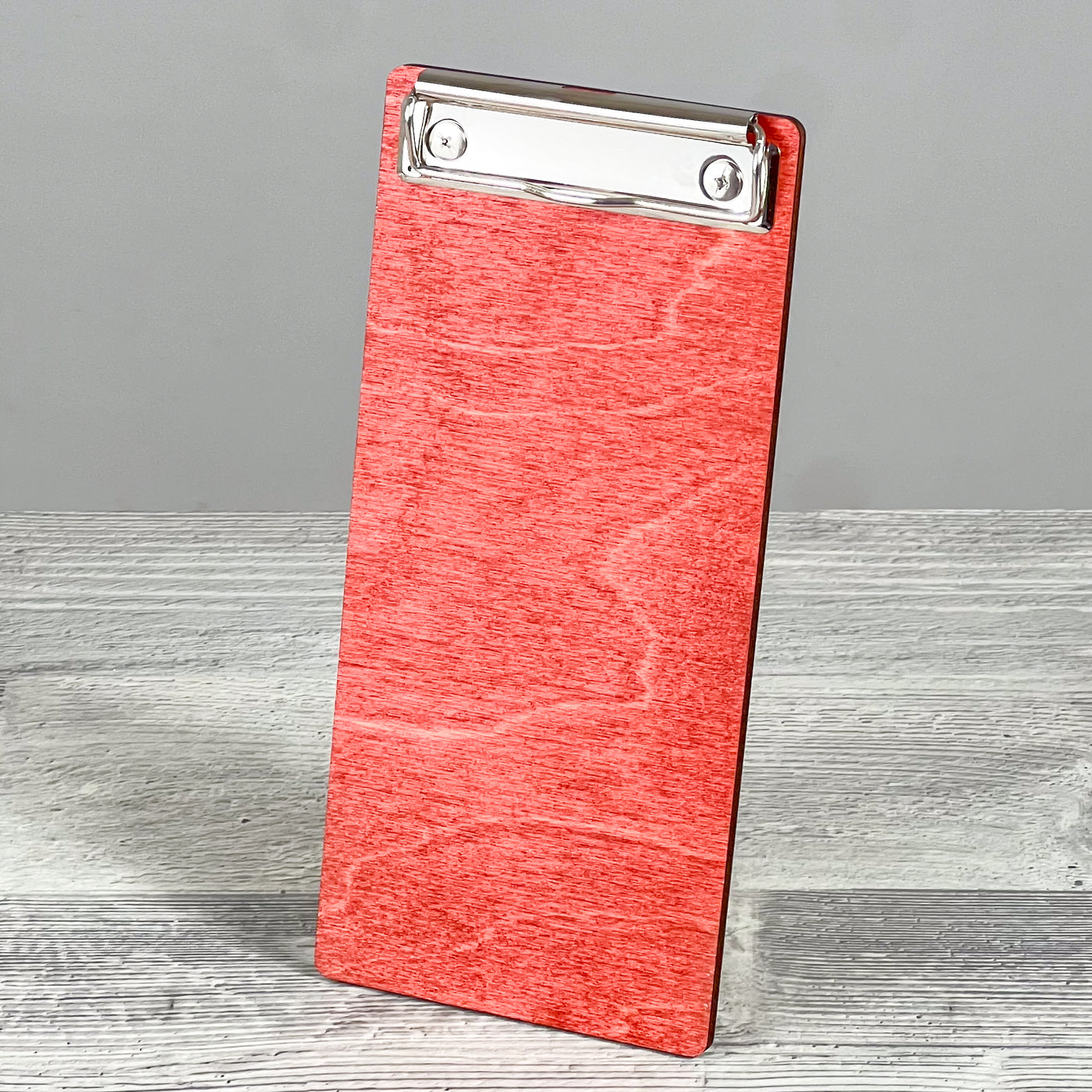 Wooden check presenter with clip