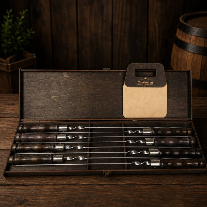 BBQ skewer set, 8 pcs, in a gift box