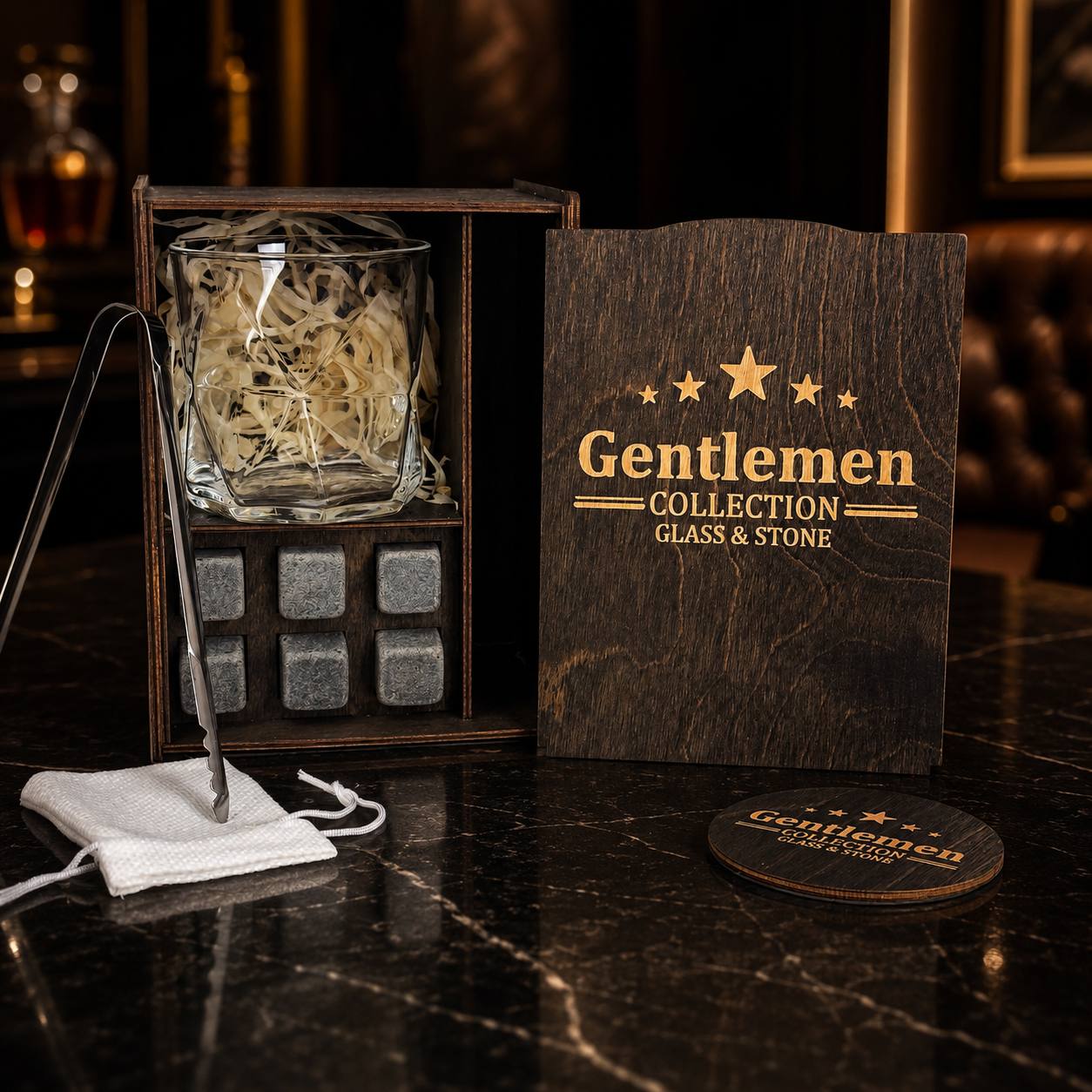Whisky stones gift set for 1 glass — Cassiopea