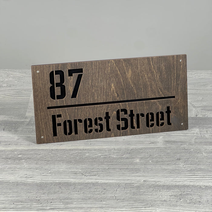 Rectangular address plaque 300×150 mm