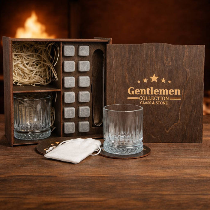 Whisky stones gift set for 2 glasses — Diamond