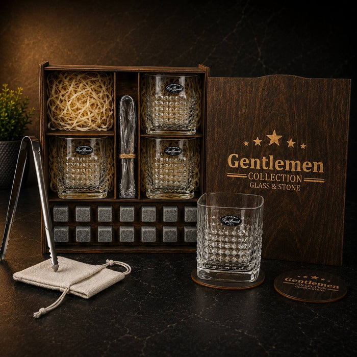 Whisky stones gift set for 4 glasses — Luigi