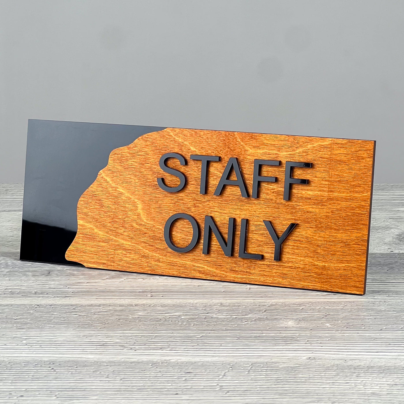 Staff only door sign, black