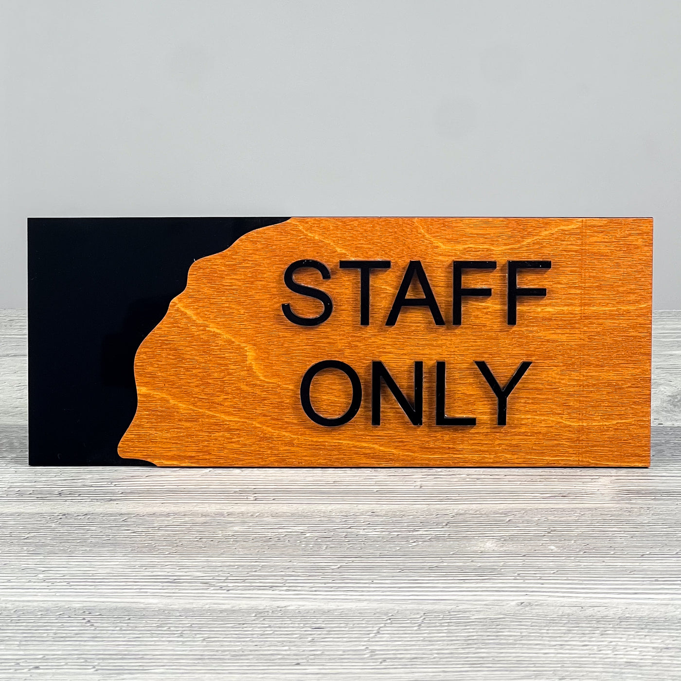 Staff only door sign, black