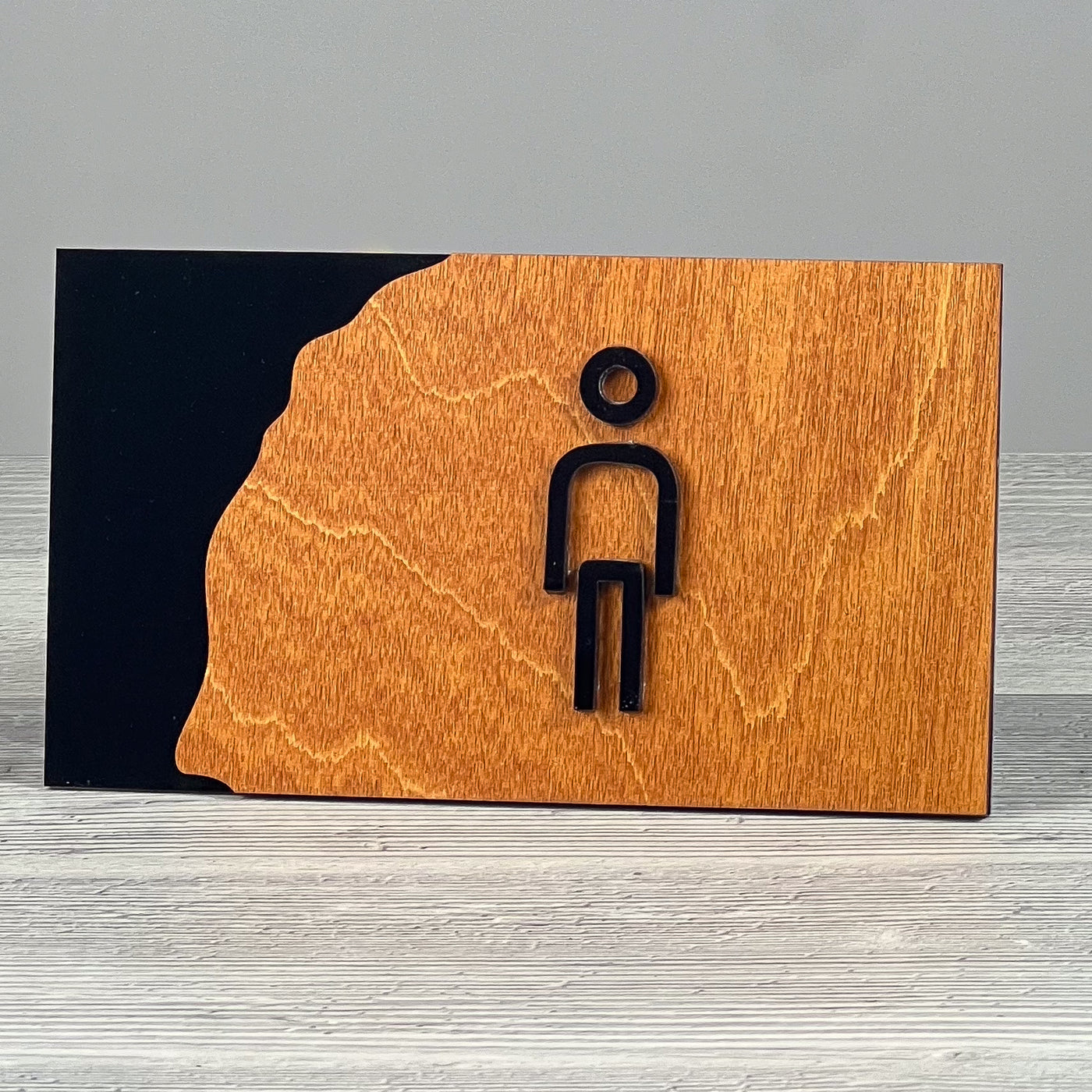 Boys room door sign, black