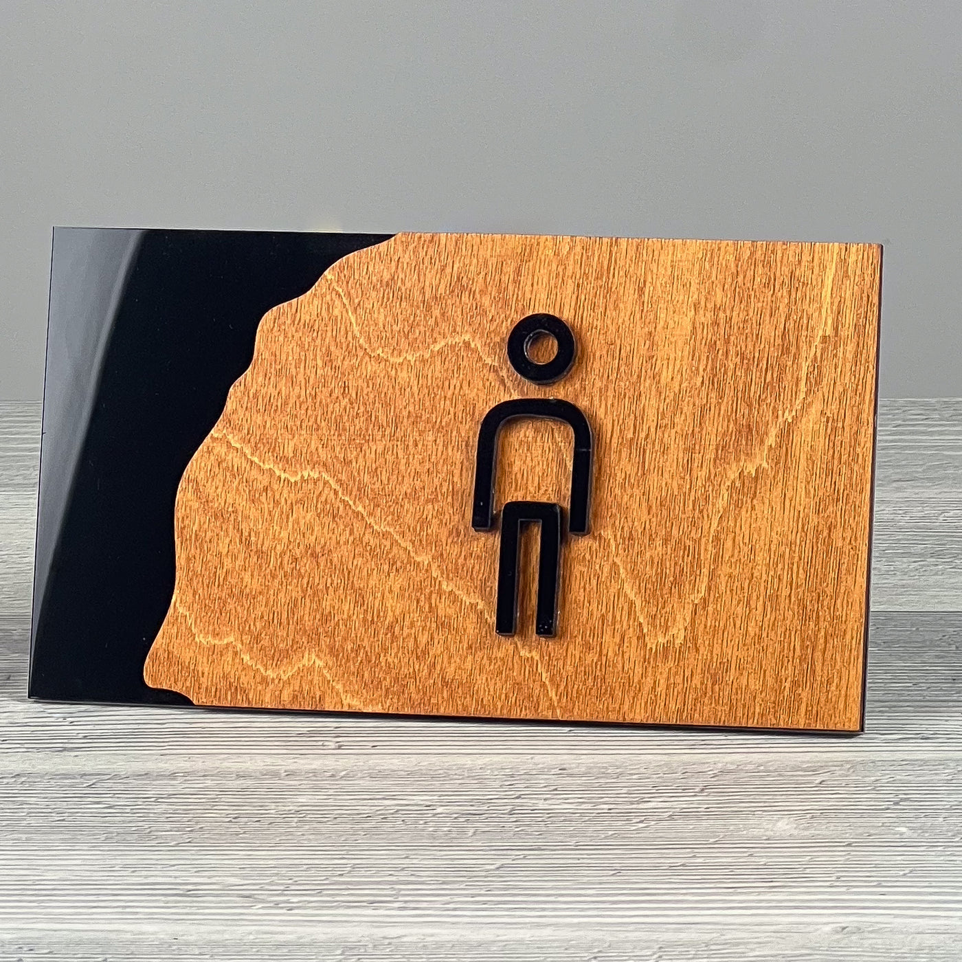 Boys room door sign, black