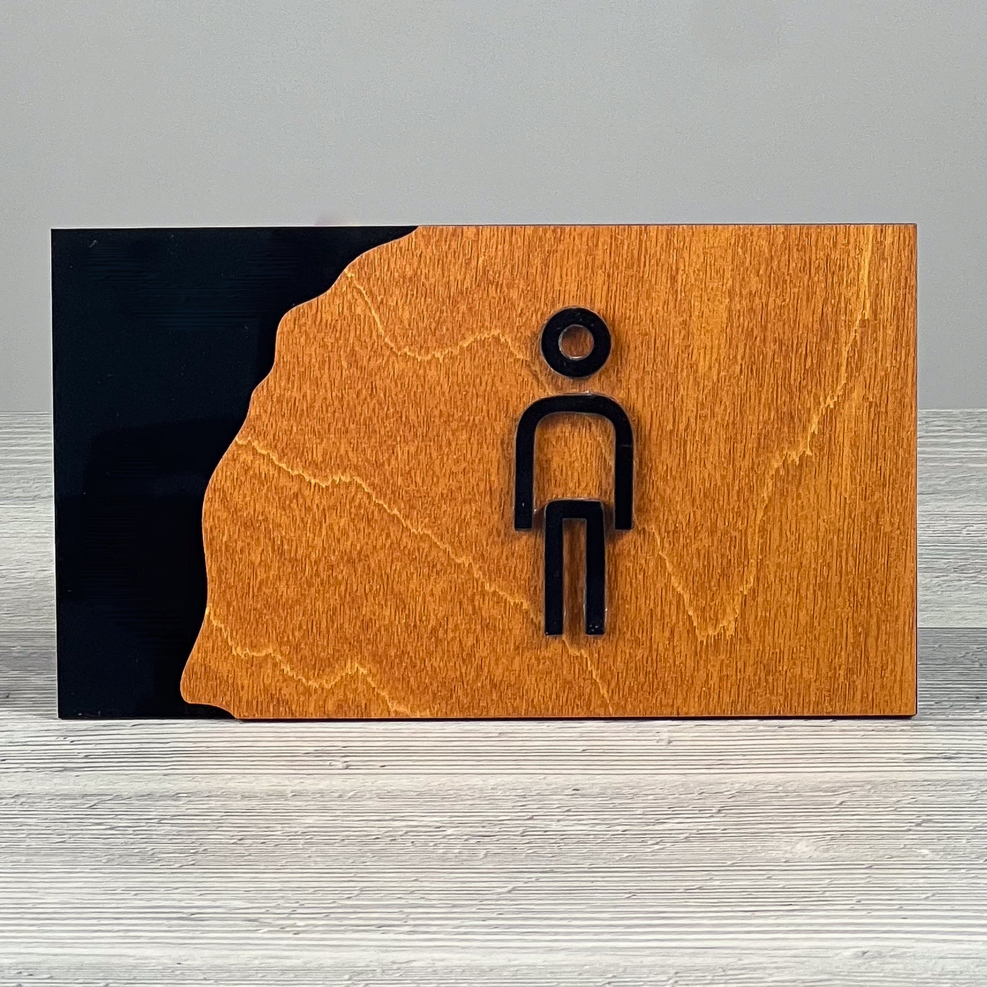 Boys room door sign, black