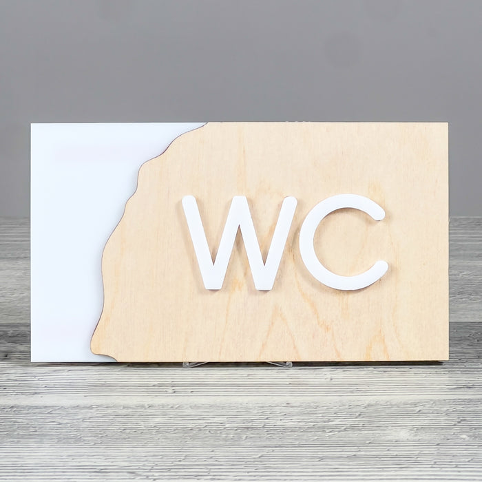 WC door sign, white
