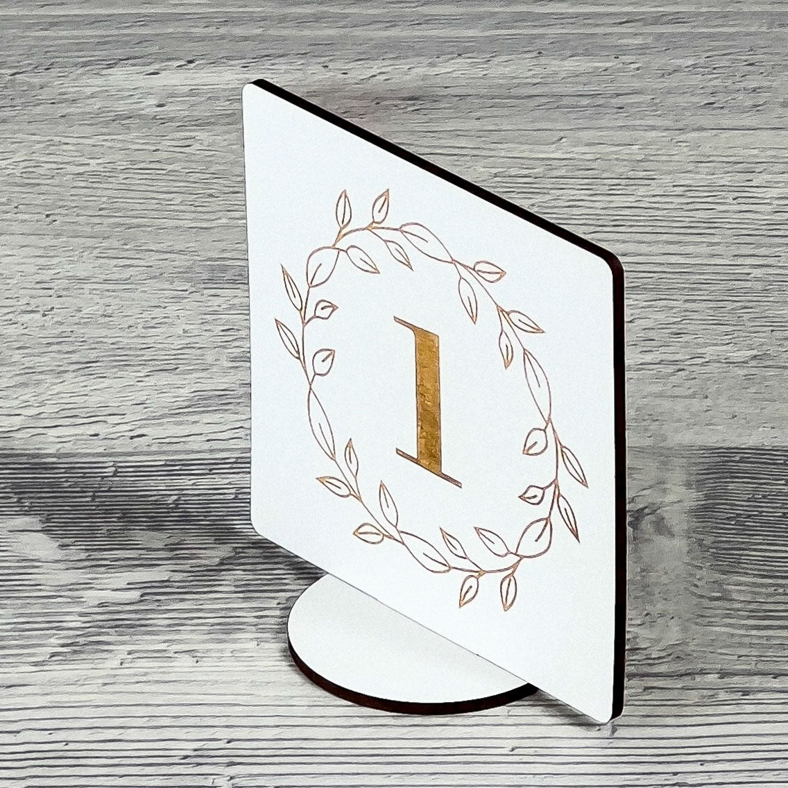 Table number stand, white