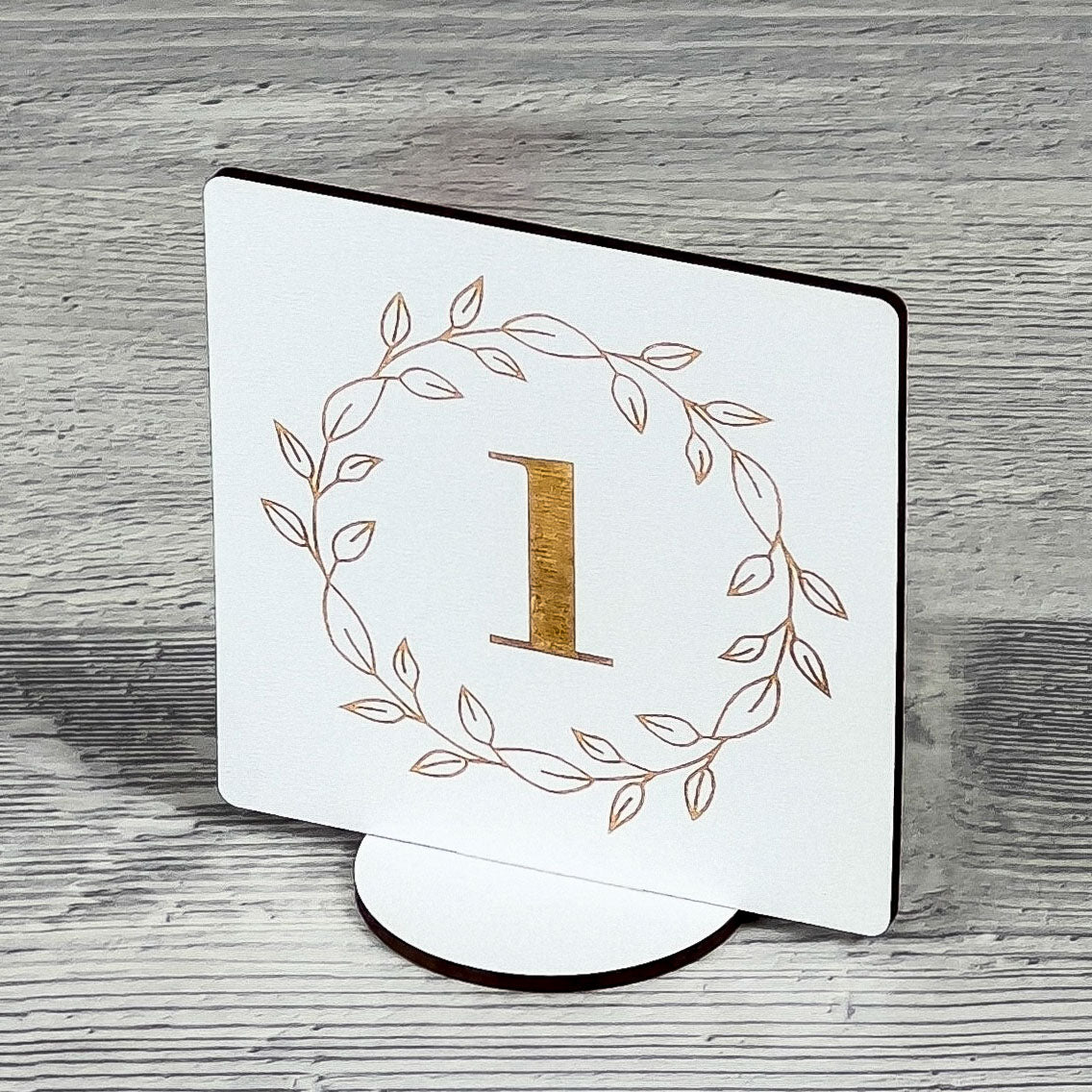Table number stand, white