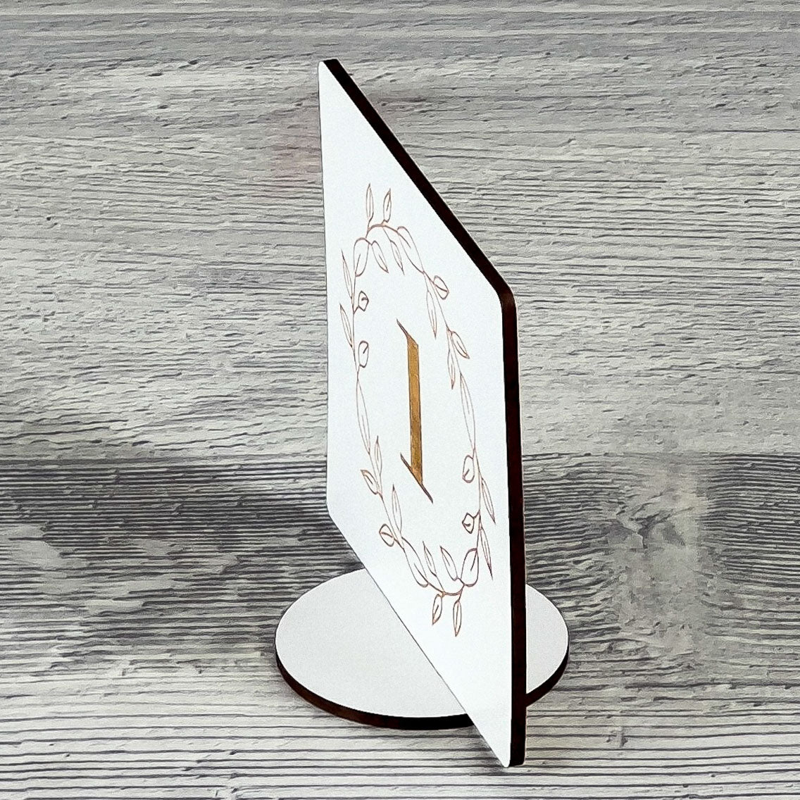 Table number stand, white