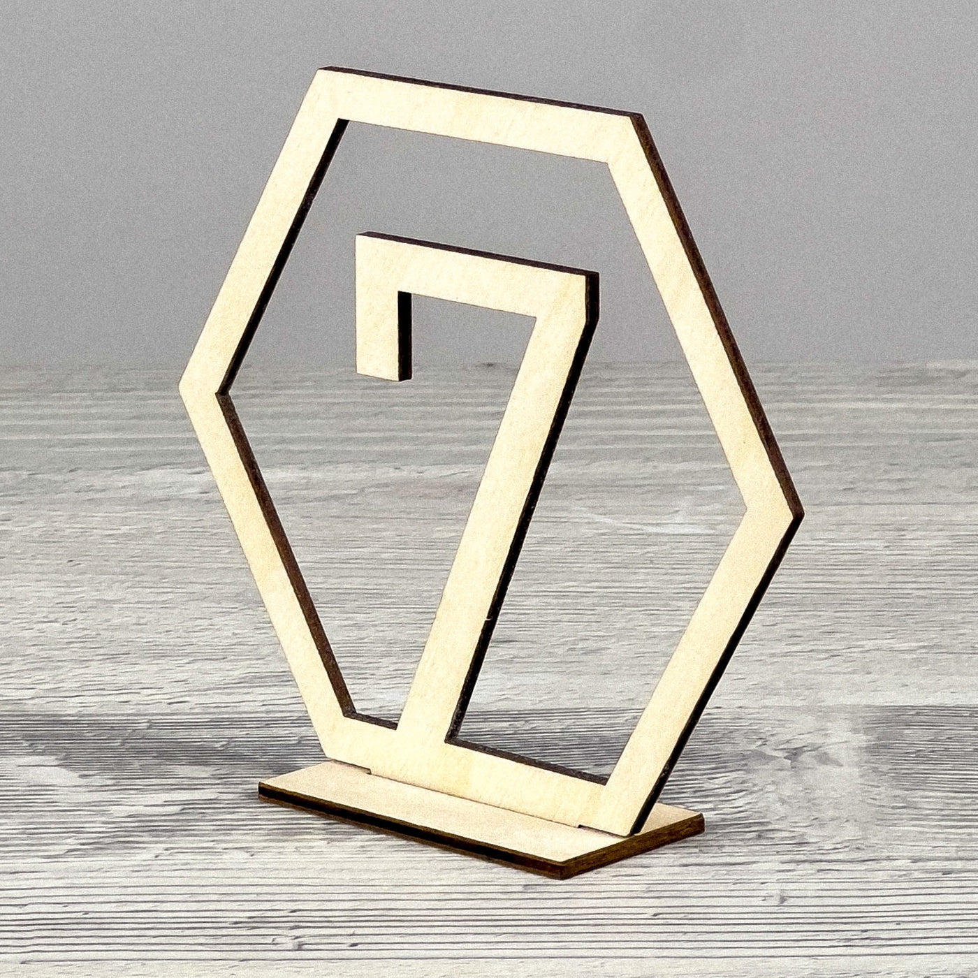 Hexagon table number stand