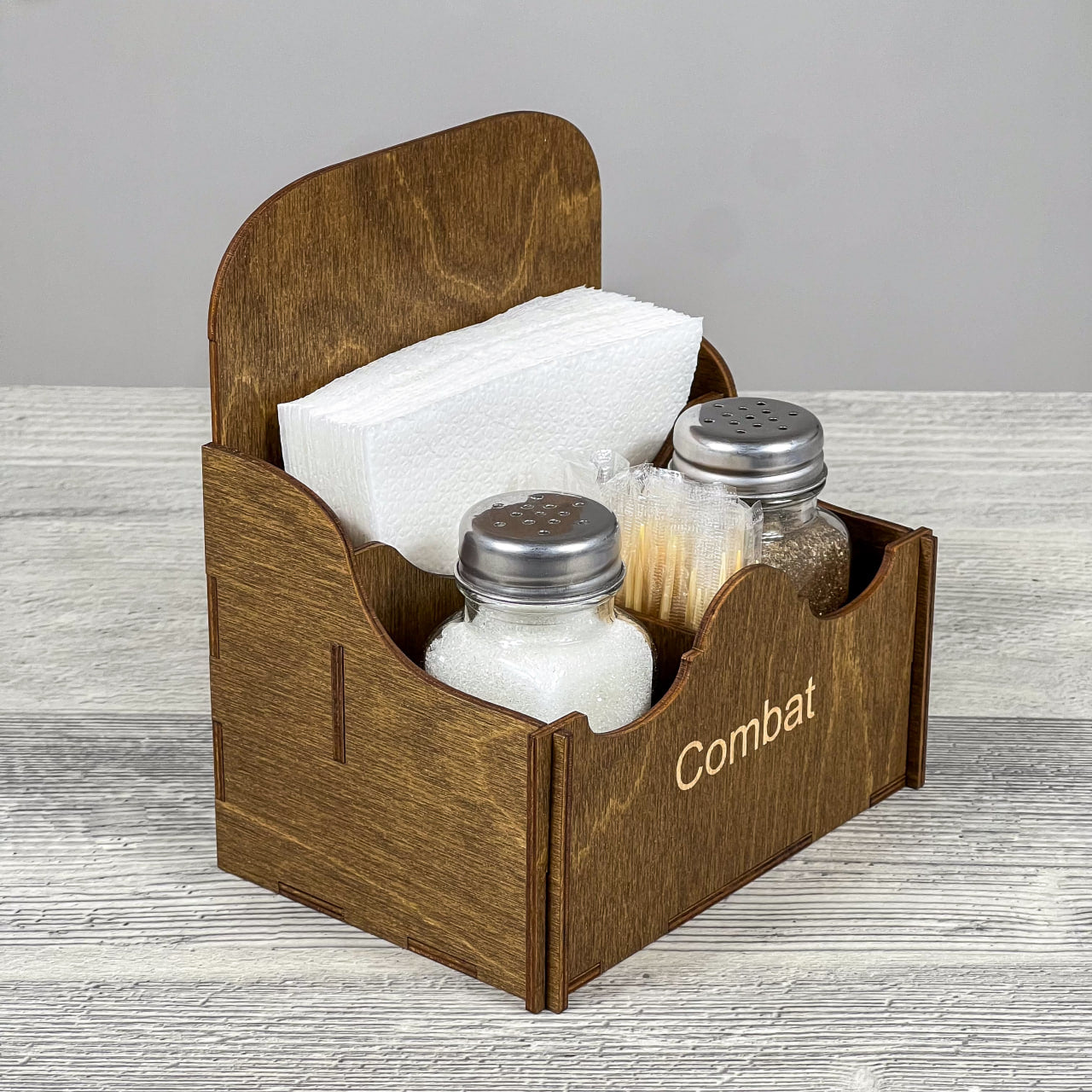 Napkin, spice & toothpick caddy 138×98×156 mm