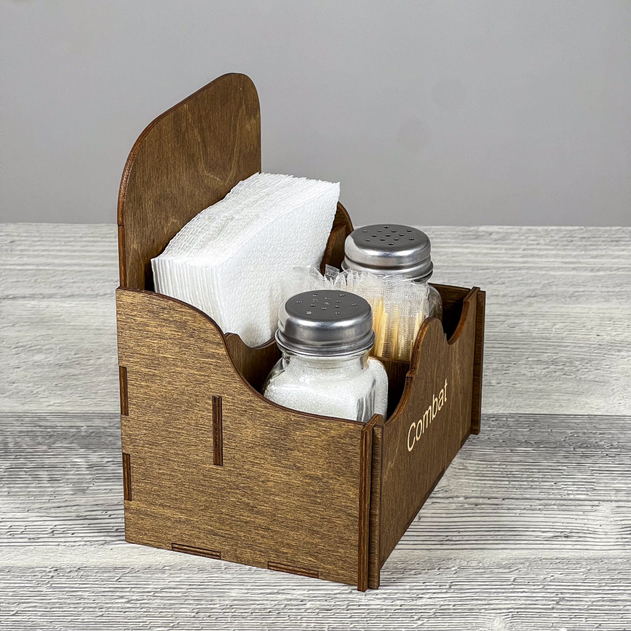 Napkin, spice & toothpick caddy 138×98×156 mm