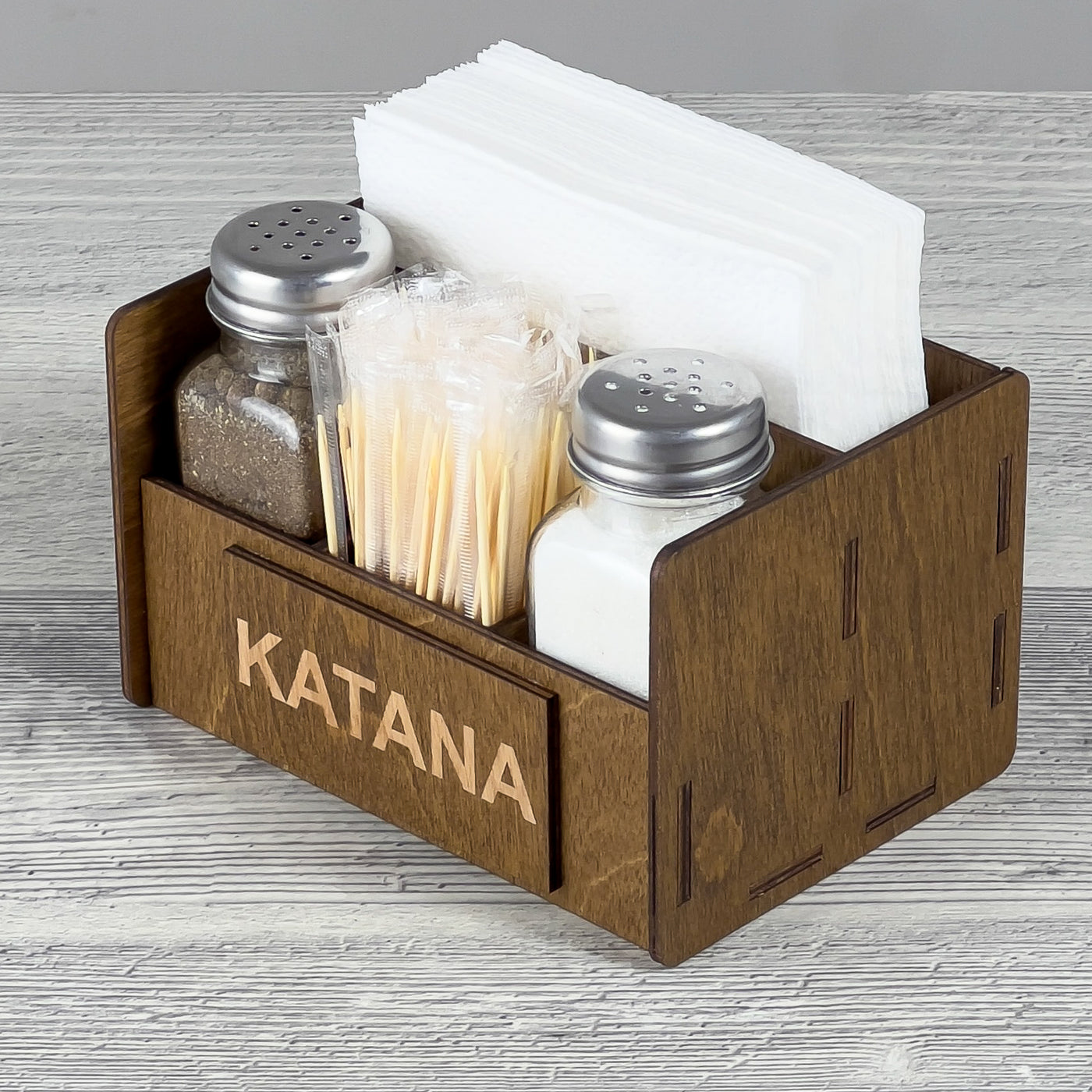 Napkin, spice & toothpick caddy 140×85×100 mm
