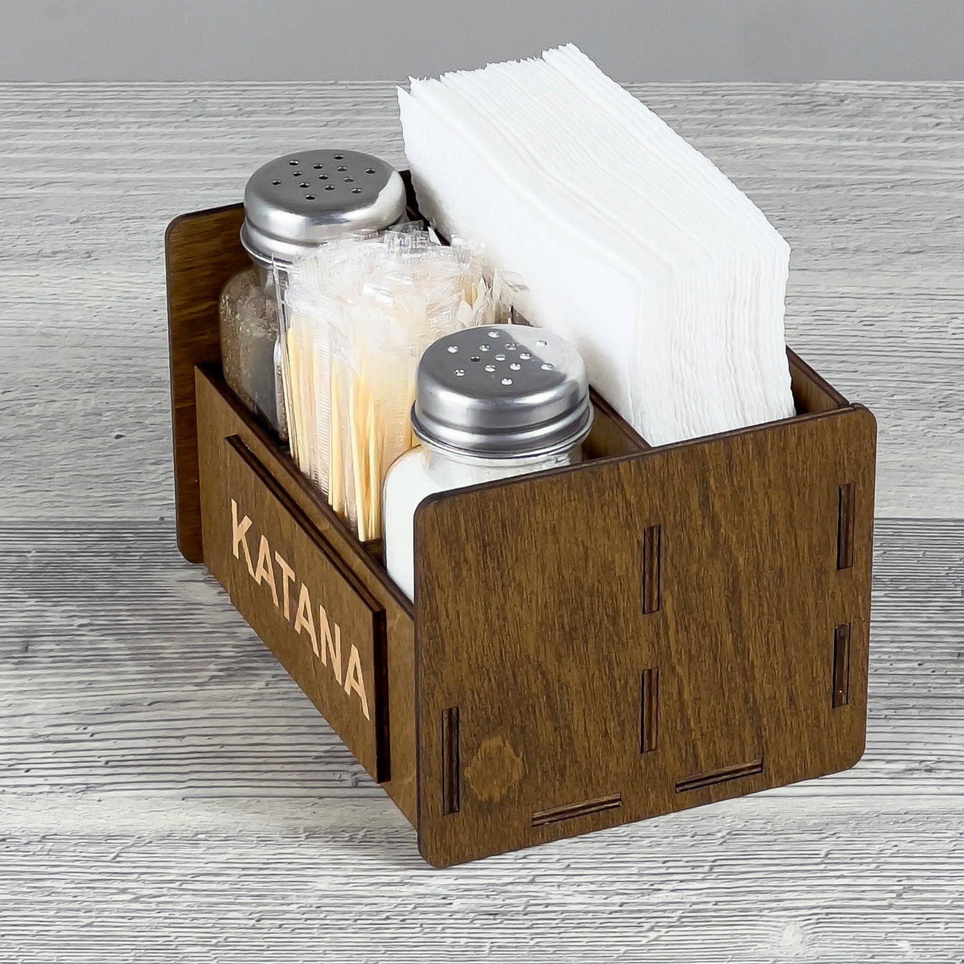 Napkin, spice & toothpick caddy 140×85×100 mm