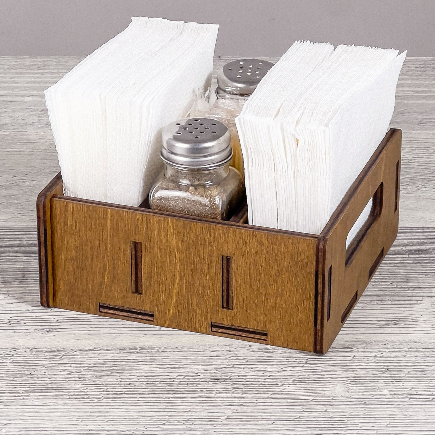Napkin, spice & toothpick caddy 150×130×65 mm
