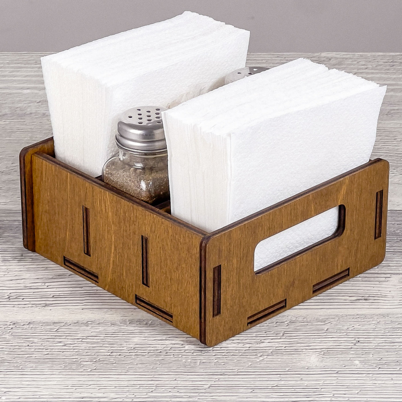 Napkin, spice & toothpick caddy 150×130×65 mm